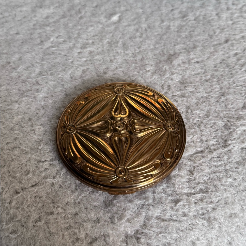 Rare 1950s Vintage Volupté Brass/Gold Compact Mirror